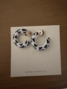 Black & White Leopard Hoop Earrings